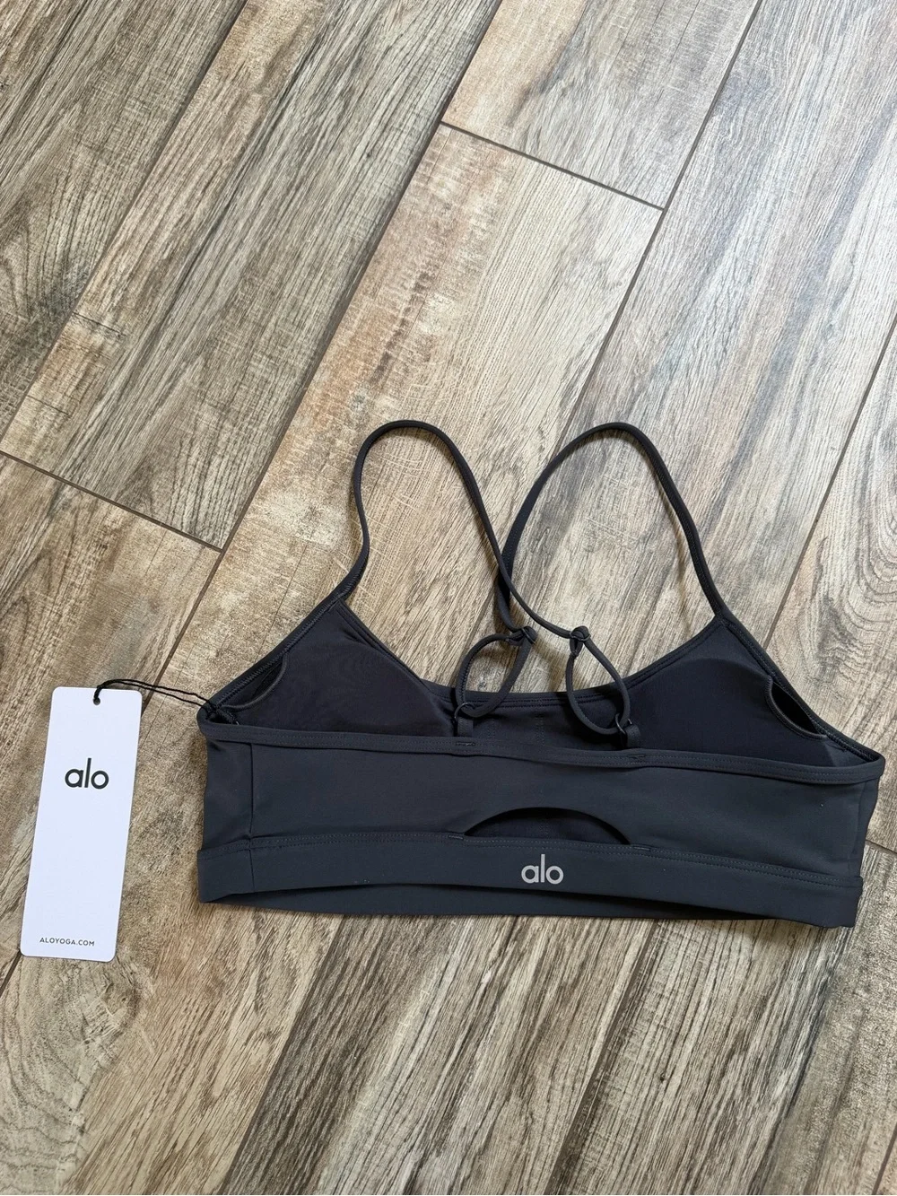 ALO Yoga Black Strappy Sports Bralette